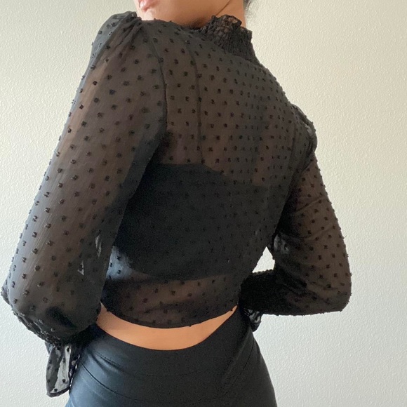 Black dotted swiss blouse - Picture 3 of 3